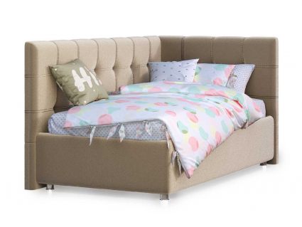 Кровать Nuvola Sabina угловая Velutto 22 140х200