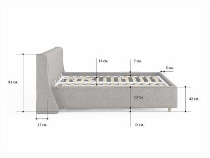 Кровать Сонум Barcelona Рогожка Деним (с подъемным механизмом) 180х190