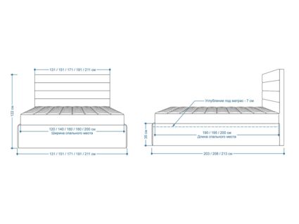 Кровать Lonax Кармела велюр Dolly-3 (с подъемным механизмом) 140х190