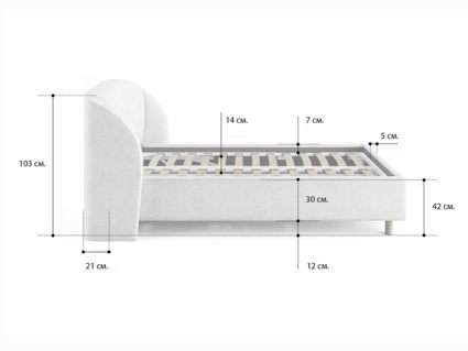Кровать Сонум Valencia Кашемир Латте (с подъемным механизмом) 180х200