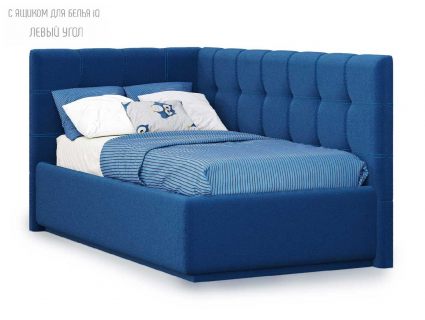 Кровать Nuvola Sabina угловая Velutto 26 (с подъемным механизмом) 120х190