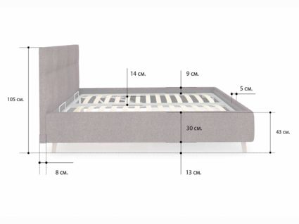 Кровать Сонум Bella Кашемир Латте 140х190