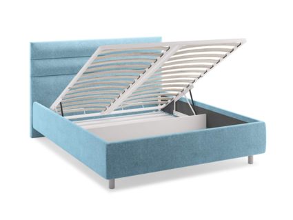 Кровать Сонум Linda Рогожка Голубой (с подъемным механизмом)