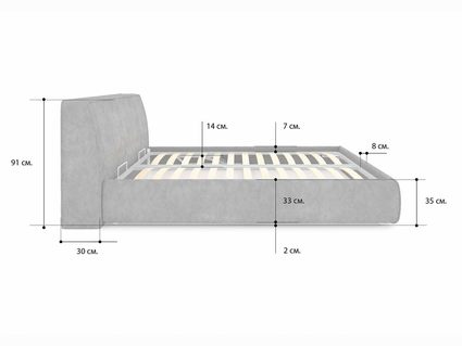 Кровать Сонум Altea Рогожка Пепельная 140х200