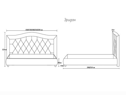 Кровать Димакс Эридан Нуар с подъемным механизмом 120х190