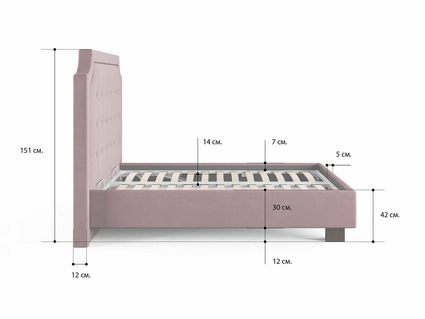 Кровать Сонум Elysium Рогожка Деним 160х200